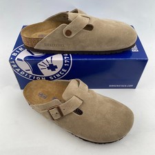Birkenstock Boston Soft Footbed Taupe Suede Clogs Unisex EU 37-45 Authentic