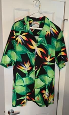 Vintage Paradise Found Tropical Floral Hawaiian Shirt - Large
