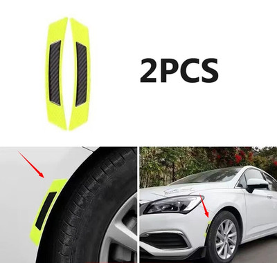 2x Carbon Fiber Car Wheel Eyebrow Strips Fender Arch Trim Stickers Protector