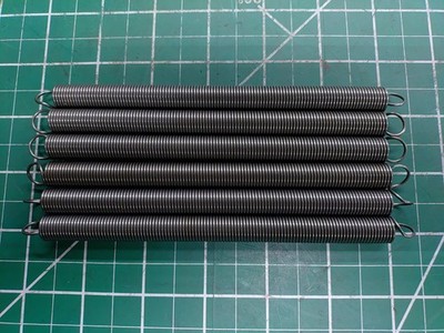 (6) Loop End Extension Spring 6.2'' Free Length, .43'' OD, .047'' Wire Diameter