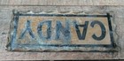 Gold Gilded ..Reverse Painted.. Scalloped Glass Candy Sign..5 Inches — photo 2