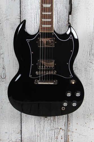 Epiphone SG Standard Solid Body Electric Guitar Ebony Finish with Gig Bag