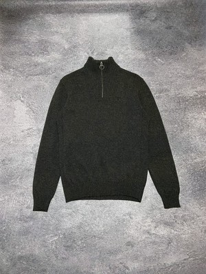 BARBOUR Men's Essential Lambswool Half Zip Sweater Grey Size M Pullover Casual