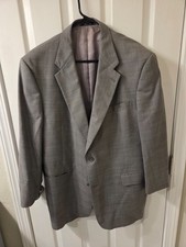 HART SCHAFFNER MARX Mens 44R Gray Check Wool Sport Jacket S14