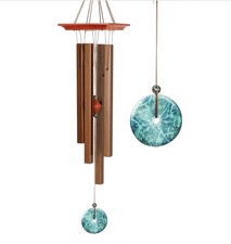 Woodstock Turquoise Chime Wood With Metal Wind Chime Beautiful Brand New