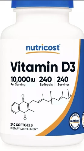 Nutricost Vitamin D3 10,000iu - 240 SFG