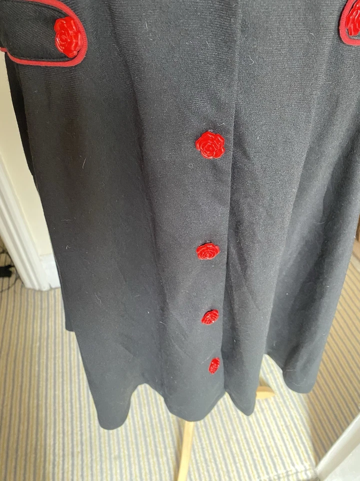 Falda Lindy Bop Talla U.K. 12 Mujer’s Botones Rosa Negra Foto 4 de 4