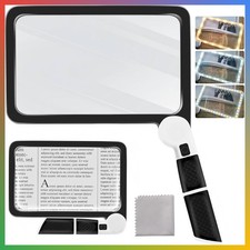 5X Large Full Page Magnifying Glass, 48 LED Handheld Full Page Magnifying
