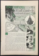 Medieval Wall Lantern 1931 HowTo Build PLANS Hammered Copper Electric