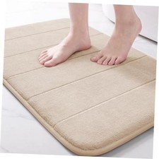 Memory Foam Bath Mat, Super Soft Absorbent Bathroom Rug Non 24" X 17" Beige