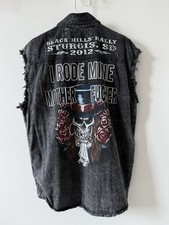 2012 Vintage Sturgis Bike Week Mens Vest Black Skull Graphics Large