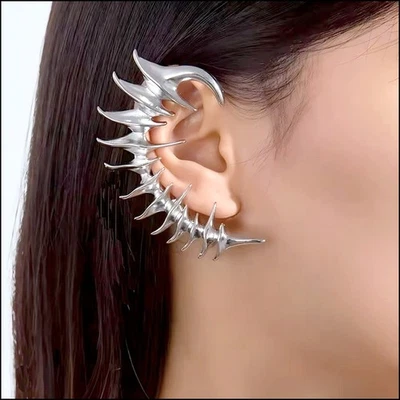 Boucles d'Oreille DROITE DRAGON ARGENTÉ Bijoux Neufs LIVRAISON A DOMICILE EN 48H - Photo 1/4