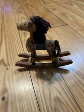 Vintage Wooden Rocking Horse Decor Small