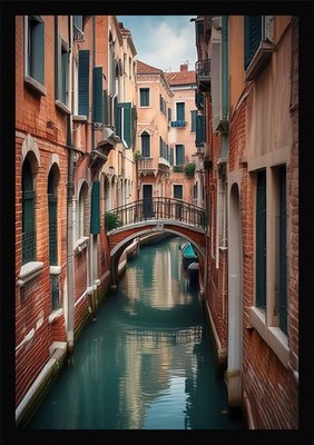 Epische Kanäle Venedig Gerahmtes Wandbild Poster Leinwanddruck Bild