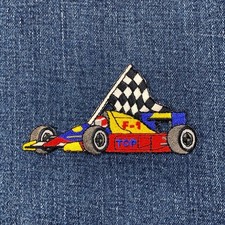 Formula 1 Racecar Applique Patch - Embroidered F-1 Racing Badge 3.5 Iron On