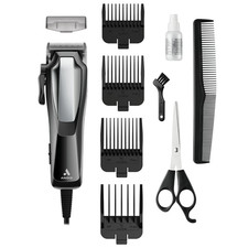 Andis Ultra Clip Corded 10-Piece Clipper Kit, Adjustable Blade, Black/Silver