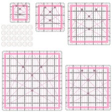 5 Square Quilting Rulers Set, 2.5, 3.5, 5, 6, 8, Acrylic Templates