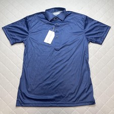 Collars  Co. Polo Shirt Mens Small Blue Geometric Dress Collar Short Sleeve