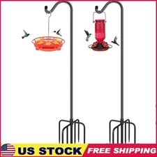 Adjustable Shepherd Hook Garden Lanterns Bird Feeders Baskets Wind Chimes New