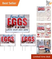 Farm Fresh Eggs Sale Sign 16x12 Waterproof Corrugated Plastic Yard Signs