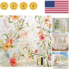 Static Cling Window Film: 3D Rainbow Effect UV Protection, 17.5 x 78.7 Inch