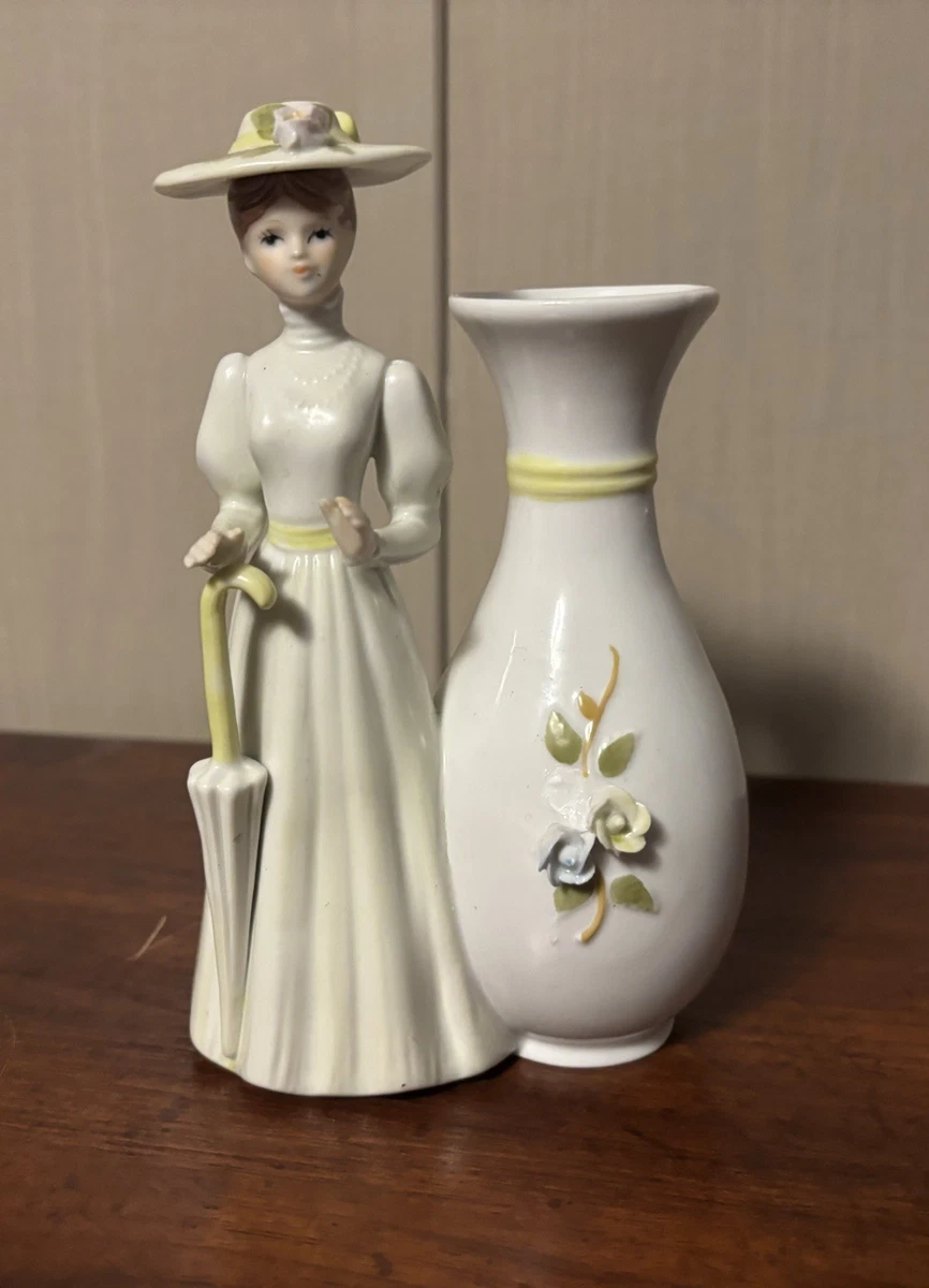 Victorian Lady Figurine In Antique Ceramic & Porcelain Figurines