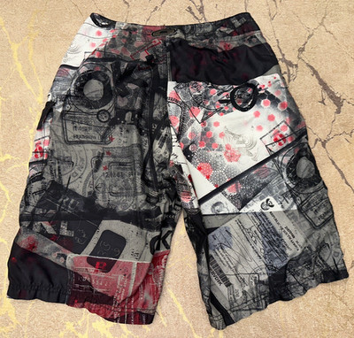Rare Oakley Shorts Limited Striped Rainbow Flame Long Board Short Size 30