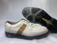 Footjoy Icon sz 8.5 Brown/White Leather Golf Shoes 52062