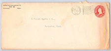 Westboro, Mass — 2¢ U.S. embossed stamped envelope, 'Return to Box 122' — 1914