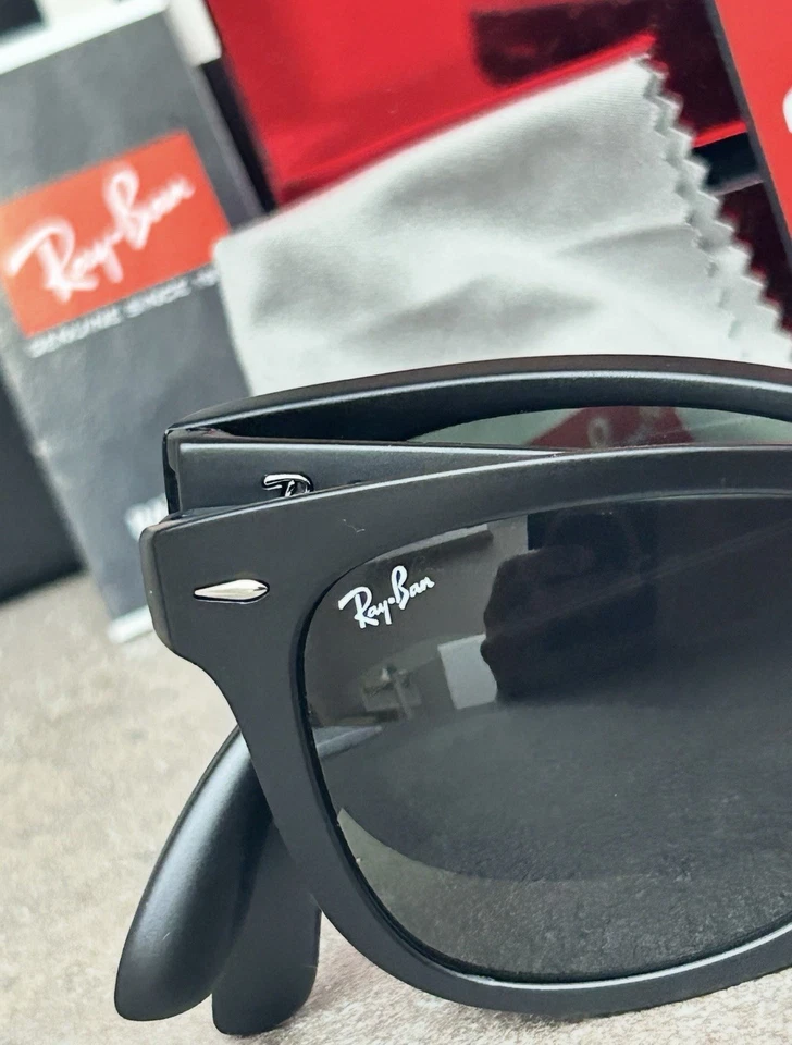 Ray-Ban Wayfarer Folding(pieghevole) 601S Tg 50:22 4105s Black Matte G 15 - Image 4 of 4