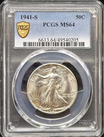 1941-S 50C Walking Liberty Half Dollar PCGS MS64