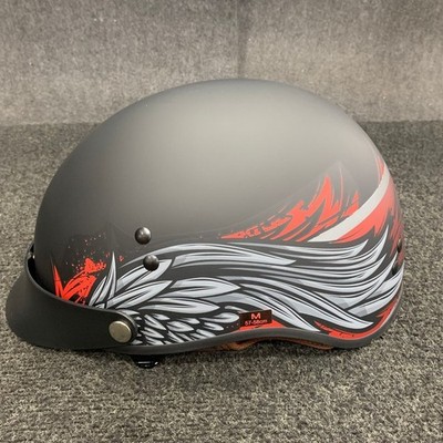 VCAN SPORTS V58 Half Face Motorcycle Helmet Size M, Matte Black*