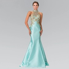 Mermaid Mother of The Bride Dress Appliques Sleeveless High Neck Groom Mother