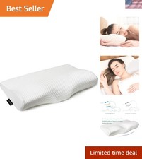 Adjustable Cervical Memory Foam Pillow with Free Pillowcase - Machine Washable