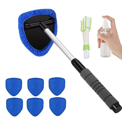 #ad #ad Windshield Cleaning Tool Kit Car Window Glass Wiper Cleaner Brush Pad Extendable $27.98
