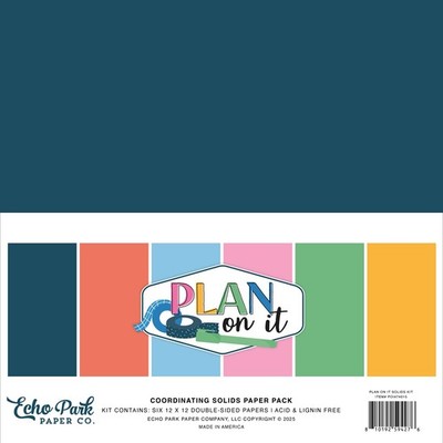 3er Pack - Echo Park Solids Collection Kit 12''X12'' - Planen Sie darauf - 5A00340N-1H5PJ