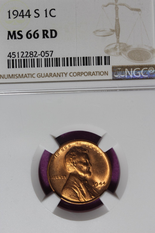 1944 S NGC 1C MS66RD LINCOLN WHEAT CENT #B52487