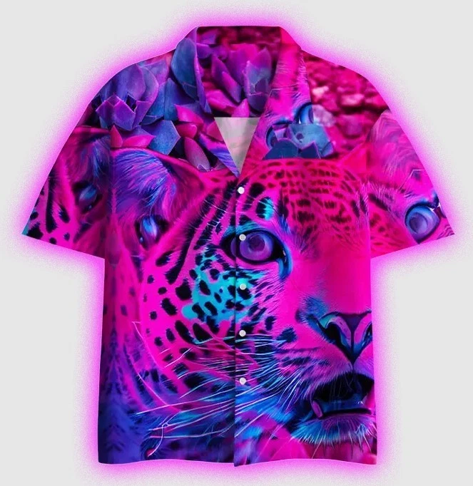Wild Gaze Button Up Pocket Shirt, Unisex hawaiian shirt