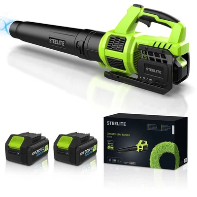 Steelite 20V Electric Cordless Leaf Blower 120 MPH/480 CFM w/ 2 x 4.0Ah Battery