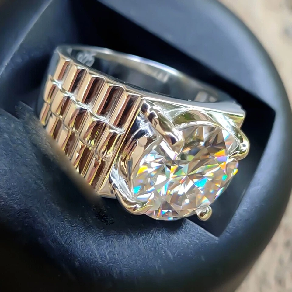 7.25 Ct Certified White Diamond Men's Ring – Stylish Gift for Him this Fall - Image 2 of 4