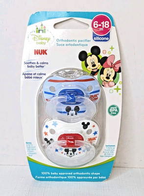 NUK Disney Baby Mickey Mouse Pacifier 6-18 months NEW 2pk