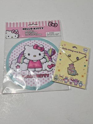 Sanrio Hello Kitty 6.5'' Round 3D Reusable Sticker & Hello Kitty Easter Egg with 