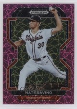 2022 Panini Prizm Draft Picks Neon Pink Velocity Prizm Nate Savino #PDP82 0wp8