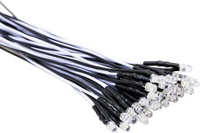 30pcs 12 Volt 3mm White LED Lights Emitting Diodes Pre Wired 7.9 inch DC 12v ...