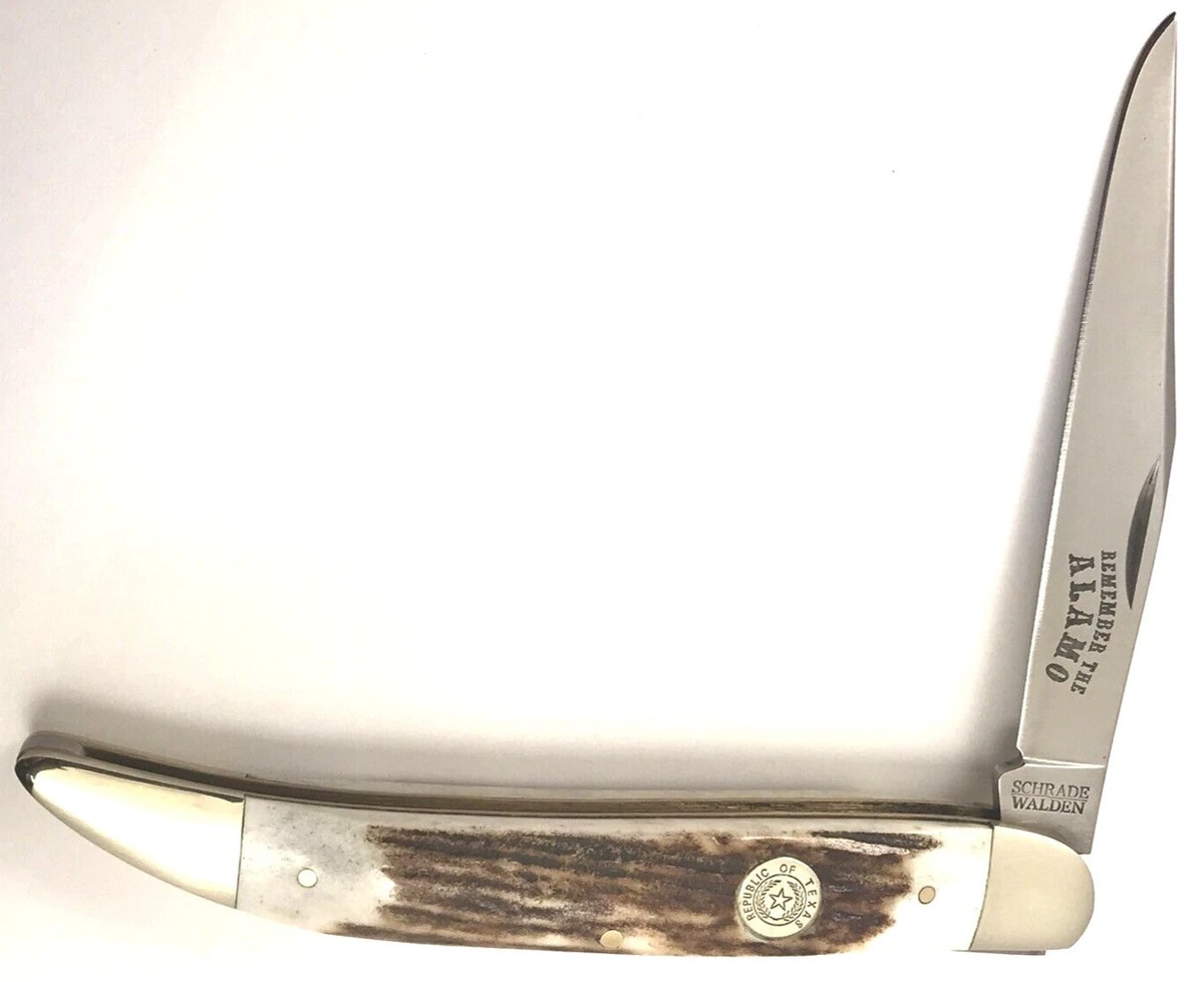 Schrade Walden Genuine STAG Remember The Alamo TX Toothpick Knife