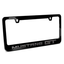 Ford Mustang Gt In 3d Black Letters On Black Metal License Plate Frame Ford Mustang Gt In 3d Black Letters On Black Metal License Plate Frame