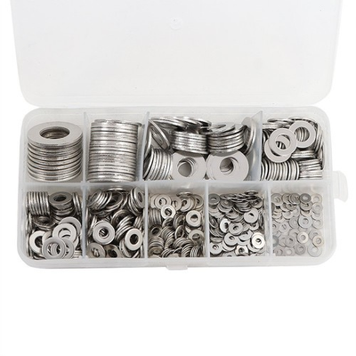 #ad 600pcs 304 Stainless Steel Flat Washer Washers Assortment Set Value Kit $9.80