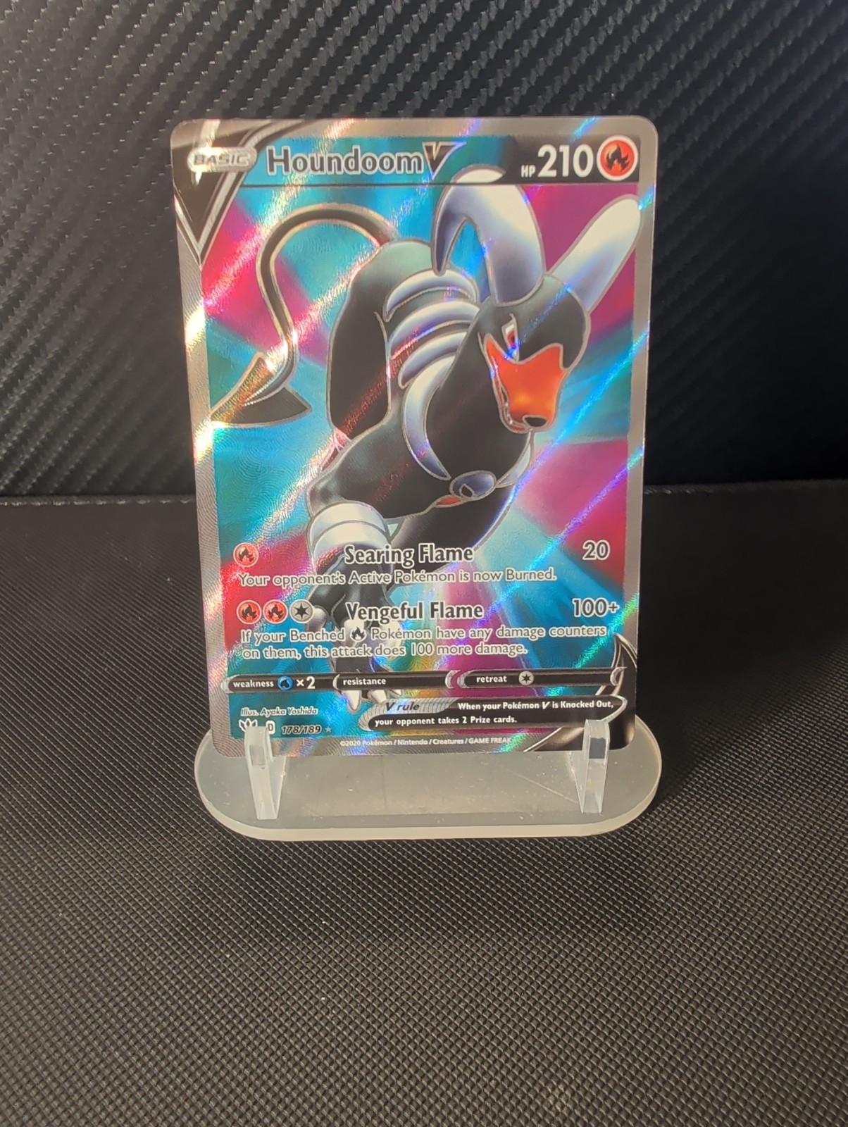 Houndoom V 178/189 Ultra Rare Darkness Ablaze Pokemon Holo NM Pokemon TCG