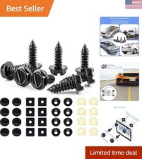 8 Sets Stainless Steel License Plate Screws Kit, Rust-Proof Anti-Rattle Li...