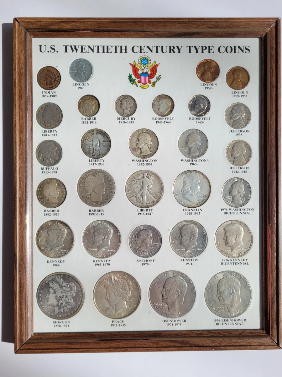 アメリカ 銀貨 US Type Coin Set 20世紀 古銭 硬貨 フレーム アメリカ